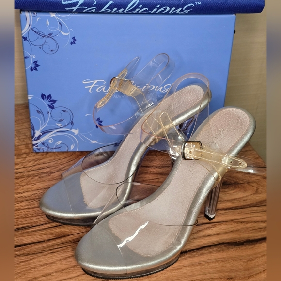 NPC BODYBUILDING HEELS, Pleaser Fabulicious LIP108 5" Clear Heels Women Size 7M - Picture 10 of 16
